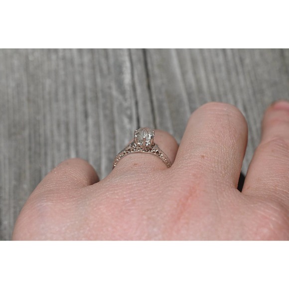 Art Deco Ring Raw Diamond Ring Rough Diamond Ring promise anniversary gi… - Picture 5 of 6